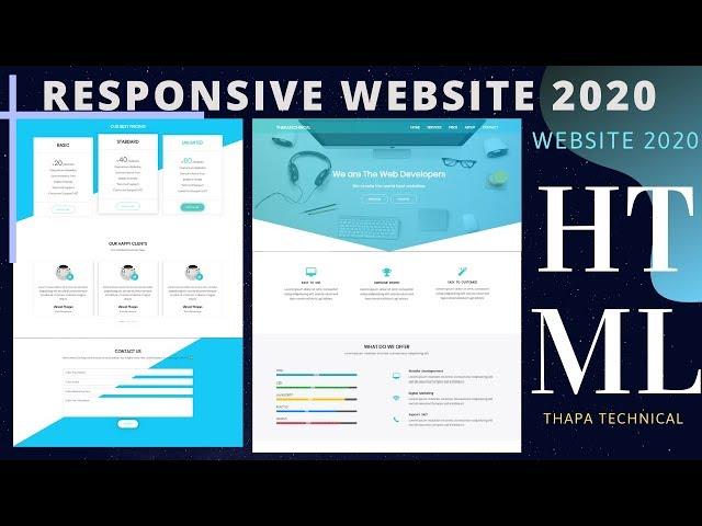 Complete Responsive Website using HTML CSS Bootstrap 4 and JavaScript in Hindi 2020