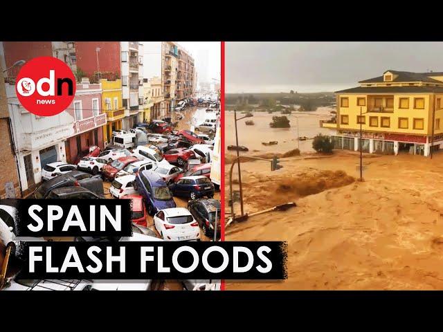 Terrifying Footage Shows Flash Floods in Spain Sweep Away Walls and Cars