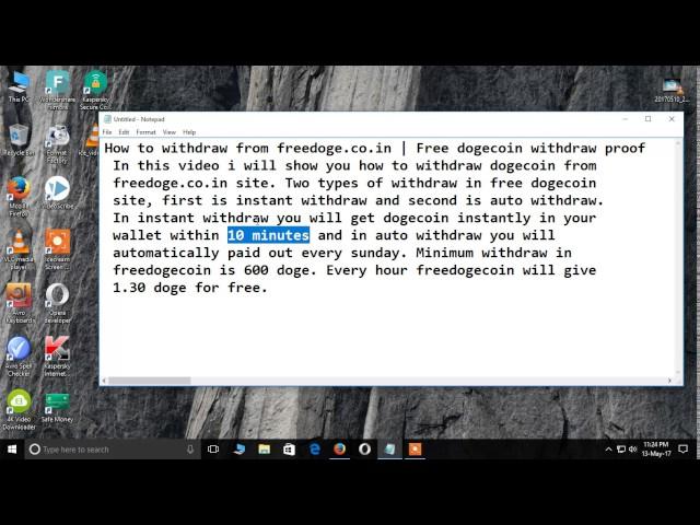 How to withdraw from freedoge.co.in | Free dogecoin withdraw proof