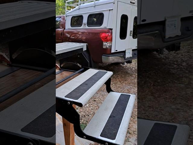 DIY OLD MAN STEPS off the back of the truck #outdoors #camping #recreation