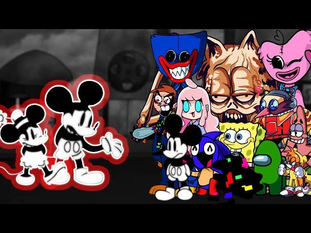 FNF Aware(Vs. Suicide Mouse)But Different Characters Sing ItEveryone Mickey Mouse(Cognitive Crisis)