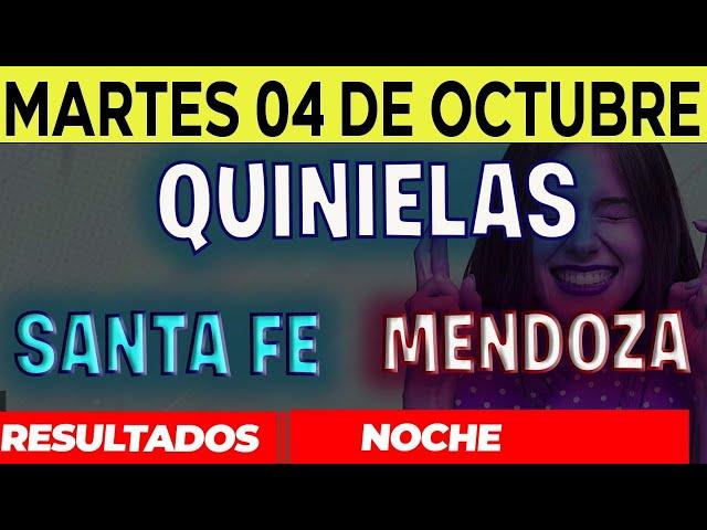 Resultados Quinielas Nocturna de Santa Fe y Mendoza, Martes 4 de Octubre