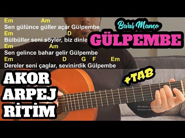 Barış Manço - Gülpembe Gitar Dersi - İntro Solo Tab (AKOR ARPEJ RİTİM)