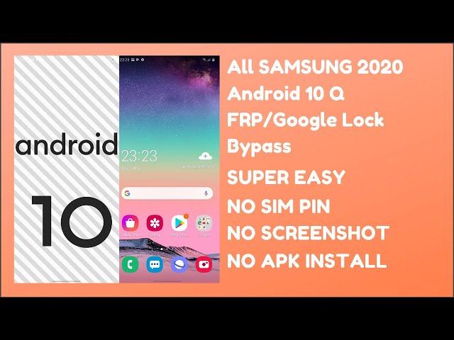 All SAMSUNG 2020 FRP/Google Lock Bypass Android 10 | NO APK INSTALL | SUPER EASY