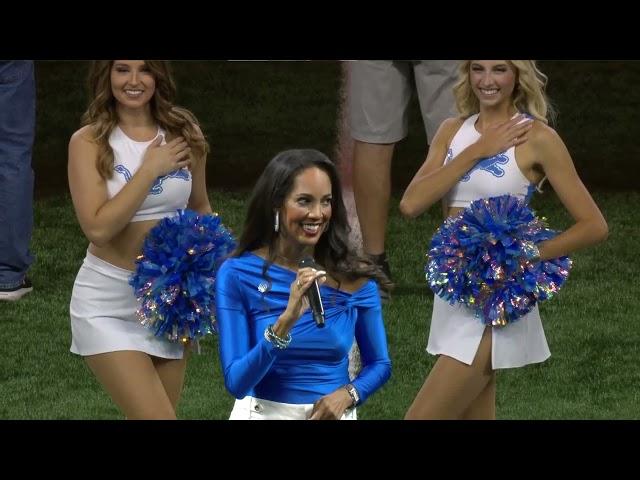 Jordan Carson sings the National Anthem.