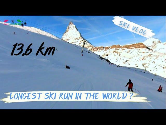 Skiing one of the longest ski runs in The World - Klein Matterhorn to Zermatt. #skiing