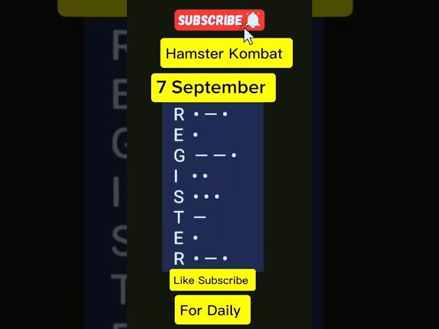 7 September Daily Cipher—Code for 1 m Coins | hamster kombat daily cipher 7 September daily Cipher