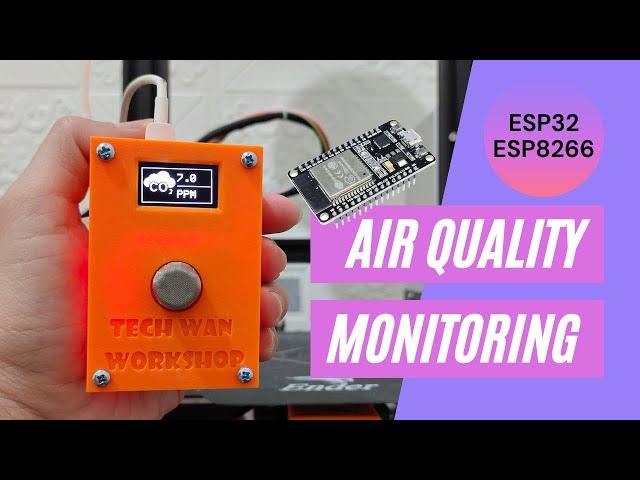 Tutorial DIY Air Quality Monitoring over ESP32 with Gas Sensor MQ135 program with arduino IDE