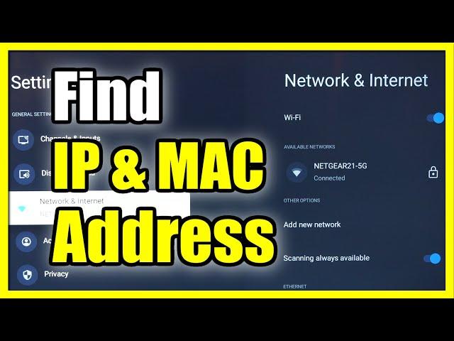 How to Find IP Address and MAC Address on Sony TV Google TV (Fast Method)