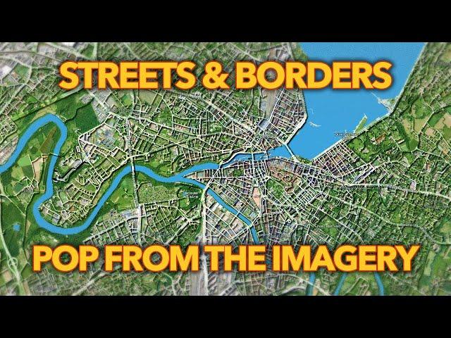 Imagery Basemap with Embossed Streets and Borders