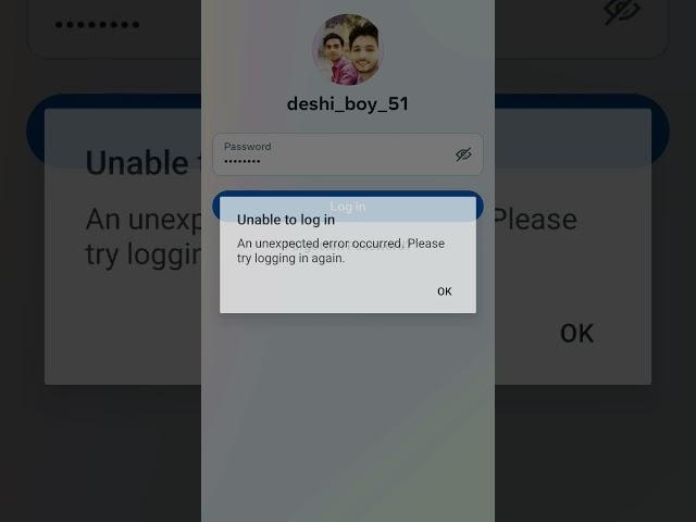 Instagram Login Problem An Expected Error #instagram #error #shorts