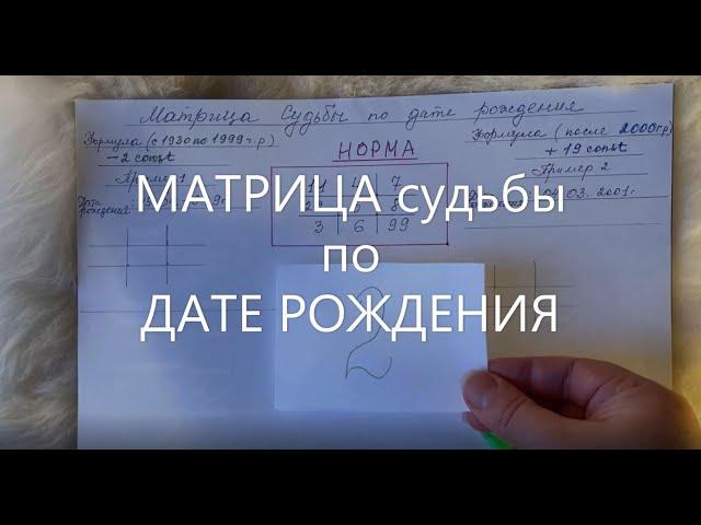 МАТРИЦА судьбы по ДАТЕ РОЖДЕНИЯ. Нумерология. Тест. Познай себя. Секреты и уроки жизни 