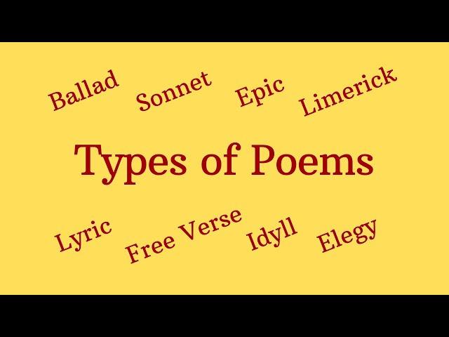 Different Types Of Poems in English