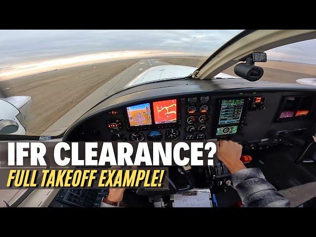 What's an IFR CLEARANCE? Real Example During Takeoff | Pilot Vlog