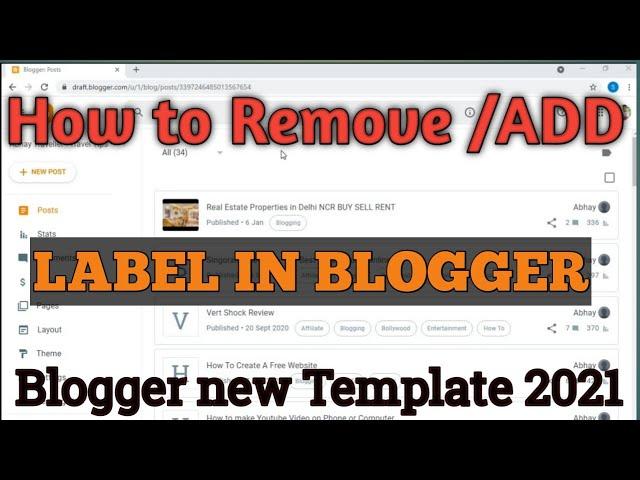 How to delete labels in blogger new Template | ADD, Remove Label in Blogger new Layout tutorial 2021