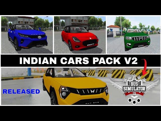 INDIAN CARS PACK V2 For BUSSID SWIFT 2024,MAHINDRA XUV 3X0 2024,SCORPIO-N,LEGENDER BY REVOLZ MODDING