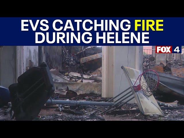 Electric vehicles catch fire in Helene flooding