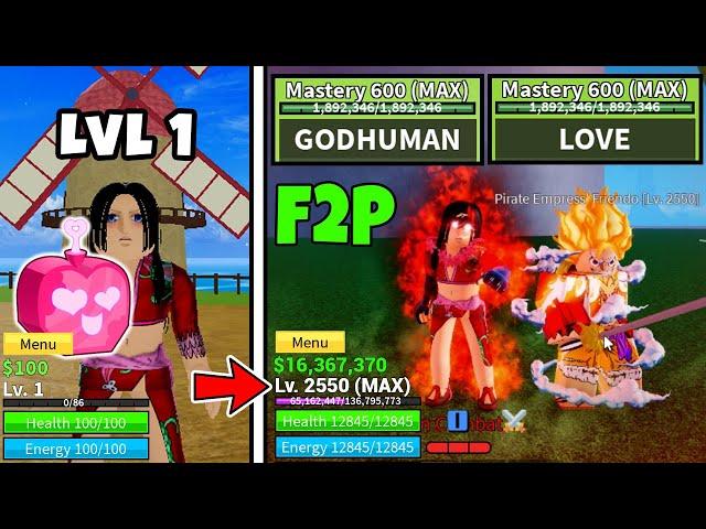 F2P Noob to Pro as Boa Hancock | Mastered Love Fruit & God Human | Unlocked Human V4 Full Awakening!