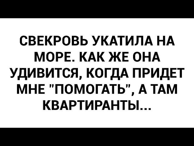 Свекровь укатила на море. Как же она удивится, когда придет мне "помогать", а там квартиранты...