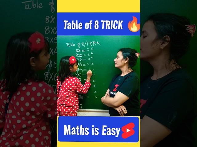 Easy table trick  | Table of 8 | Table of 8 Trick | Maths trick #ashortaday #shorts #youtubeshorts