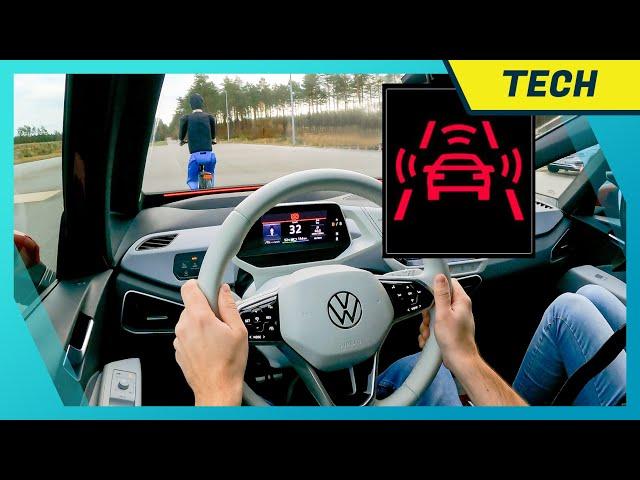 VW Front Assist, Ausweichunterstützung & Abbiegebremsfunktion: Notbremsen & Ausweichen im Test!