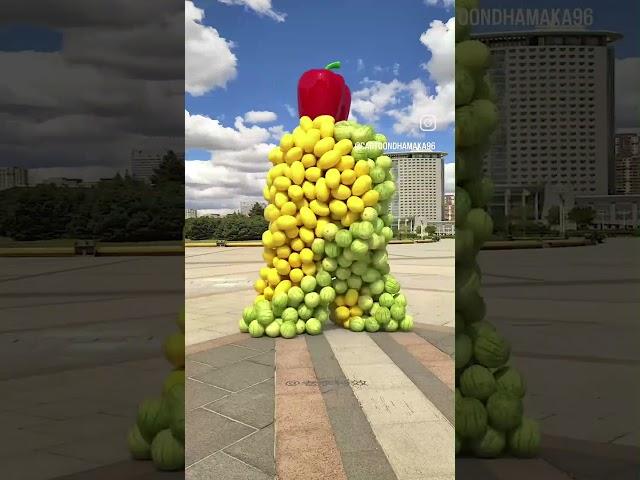 fruit vfx effect collide scatter #vfx #vfxshorts #vfxworld