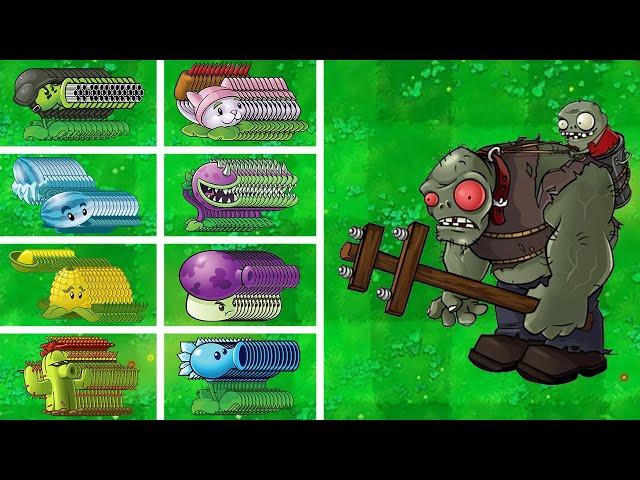 PVZ 1 Challenge - 25 All Plants Vs Giga Gargantuar - Who Will Win?