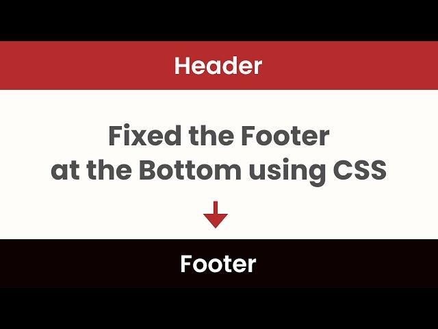 Fixed the footer at the bottom of the page using HTML and CSS | Sticky Footer | CSS Tricks