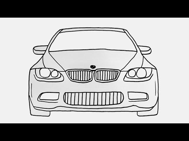 How To Draw Bmw Car Step By Step -Basit Araba Çizimi Bmw - Bmw Drawing step by step