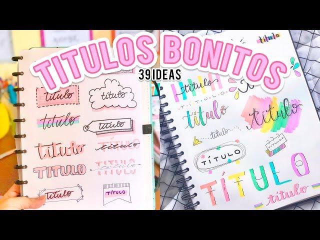 39 TITULOS BONITOS Y FACILES PARA TUS APUNTES!! ️SIN LETTERING - Tutoriales Belen