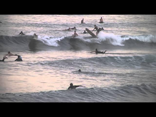 Alex Knost and Tommy Witt surf small Malibu