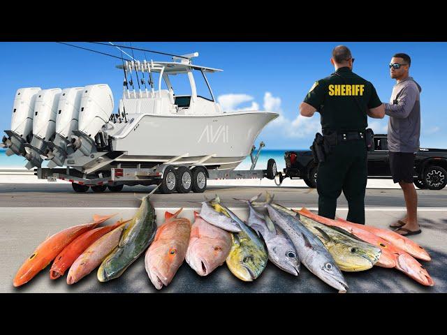 Boat So Big they Called The Cops... Offshore Frenzy, Snapper, Mahi, Tuna Florida Keys Catch & Cook