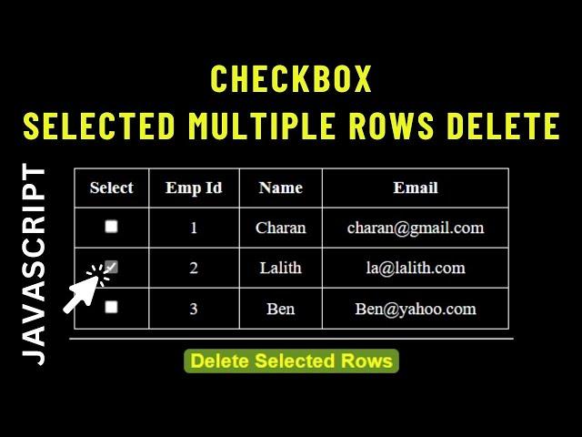 Checkbox Selected Checked Table Rows Delete