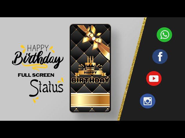 Happy Birthday Whatsapp Status | Golden Cake Full Screen | NVS Record