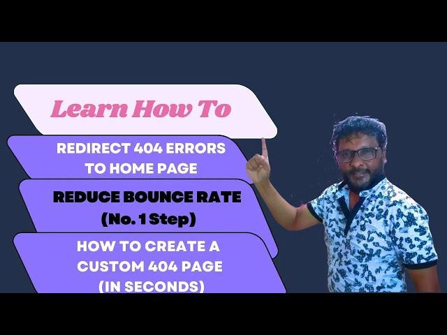 Redirect 404 to Home Page | No. 1 Step to Reduce #bounce  Rate | How to Create a Custom #404  Page