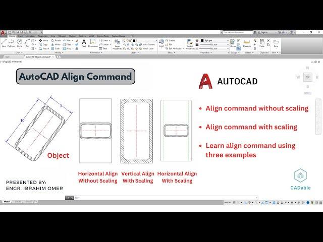 AutoCAD Align Command | Align command Without Scaling | Align Command With Scaling | CADable