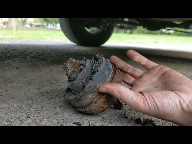 body bushing falls off of rusty frame