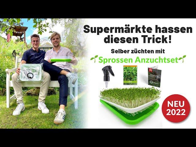 Otaro ® Kresse Anzuchtschalen für Sprossen Samen Mini Gewächshaus – Komplettset für Microgreens