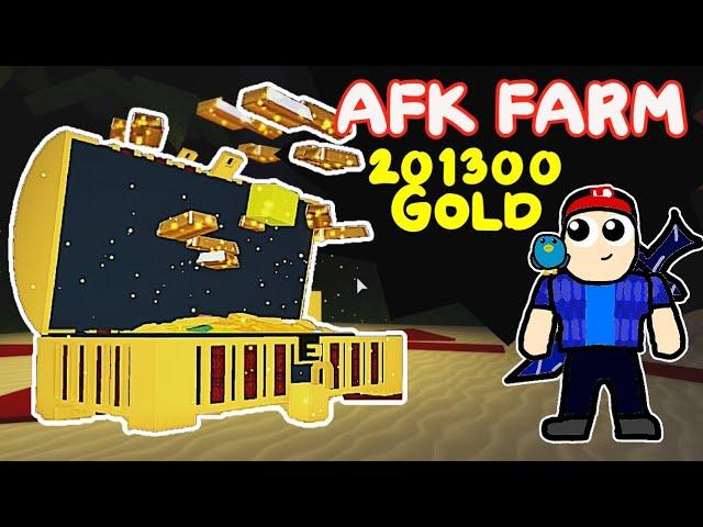 AFK FARM 201,300 gold and 3,600 blocks of gold in 24 hours. How to make afk farm in Build a boat.