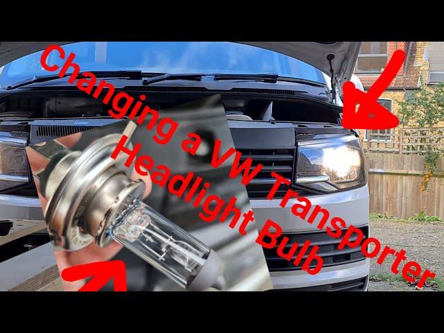 Changing Headlight Bulb On VW T6 Campervan Transporter - How to Tutorial.. Kind of..