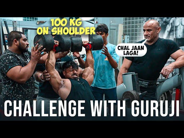 100 KG ON MY SHOULDER - Shoulder Press Challenge By Guruji 