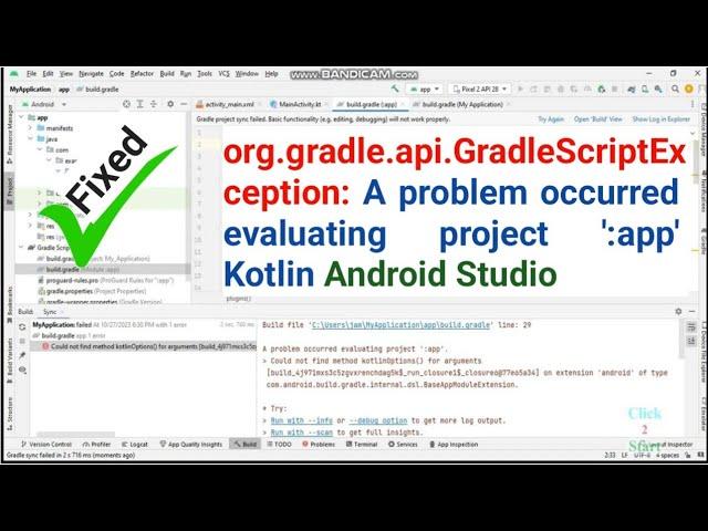 org.gradle.api.GradleScriptException: A problem occurred evaluating project ':app'