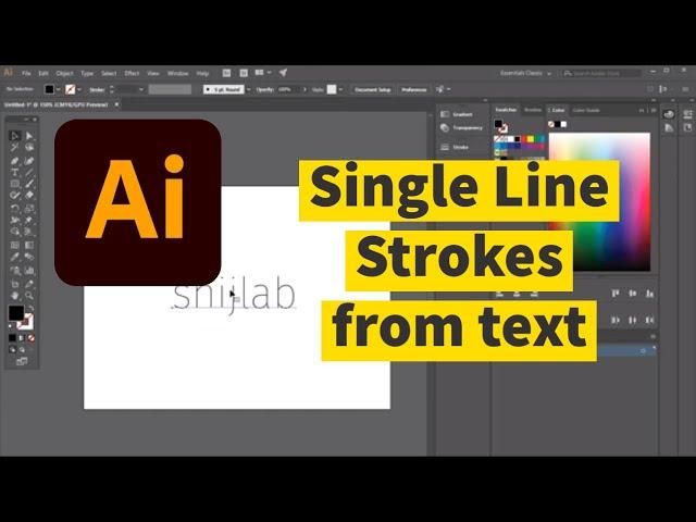 How to create Single Line Strokes from text in Illustrator