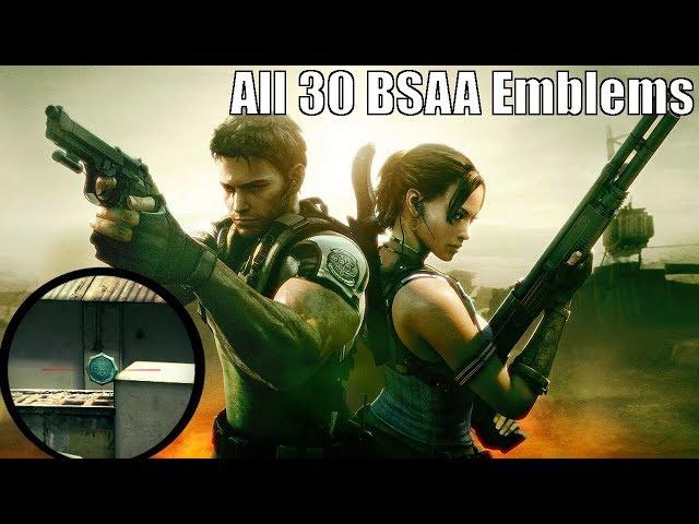 расположение всех 30 эмблем BSAA в Resident Evil 5 (all 30 hidden BSAA emblem locations)