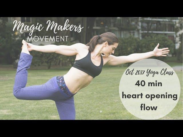 40 minute heart opening yoga class: Magic Makers Movement club October 2017