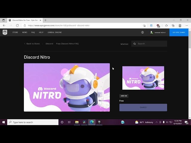 *How To Get Free Discord Nitro* On the epic games store!!!