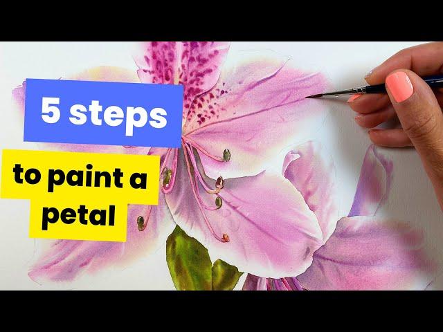 5 Steps to Paint Realistic Watercolor flowers - Tips & Tricks