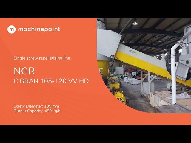 NGR C:GRAN 105-120 VV HD Single screw repelletizing line | NGR Machines