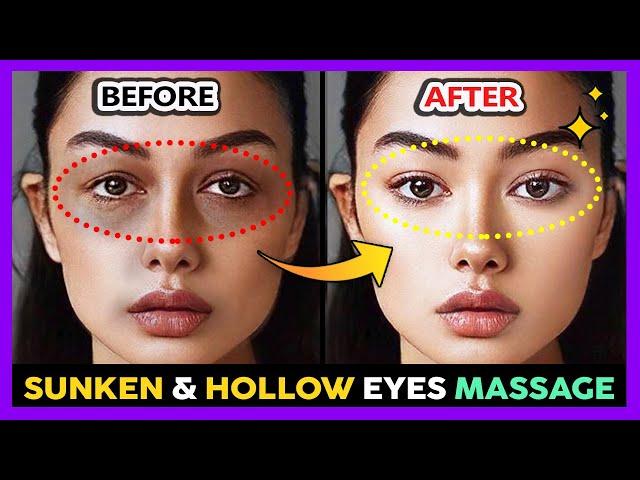 SUNKEN EYES MASSAGE | Fix Sunken & Hollow Eyes, Dark Circles, Wrinkles, Puffy & Saggy Lower Eyelids