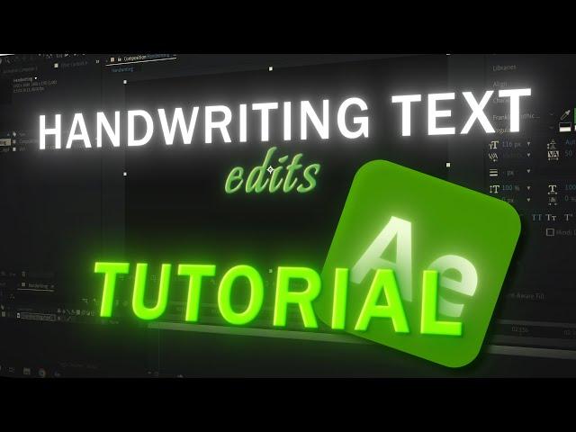 Smooth HANDWRITING TEXT effect | AFTER EFFECTS TUTORIAL